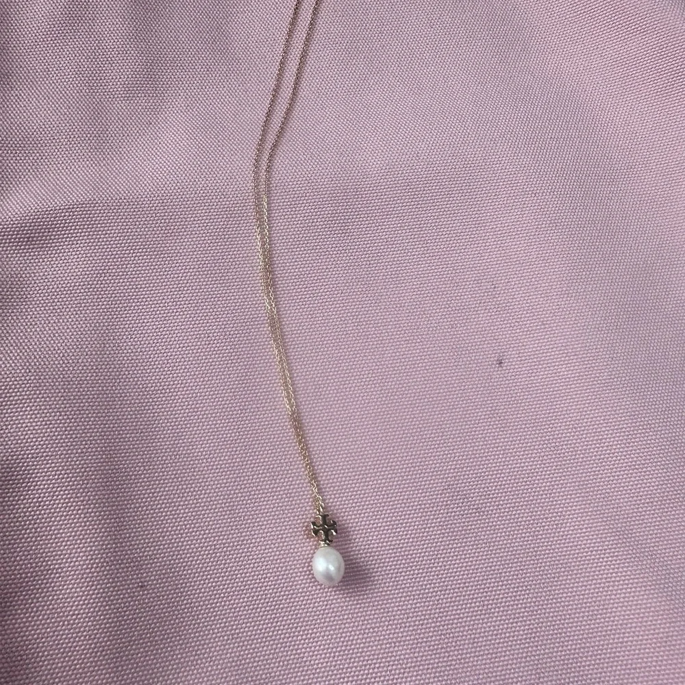 Tory Burch Gold Necklace with Pearl Pendant - Picture 3 of 6